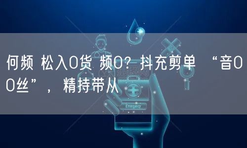 何频 松入0货 频0？抖充剪单 “音00