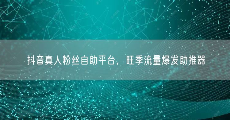 抖音真人粉丝自助平台，旺季流量爆发助推器
