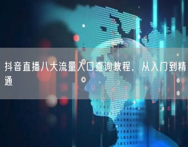 抖音直播八大流量入口查询教程，从入门到精