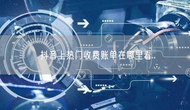 抖音上热门收费账单在哪里看