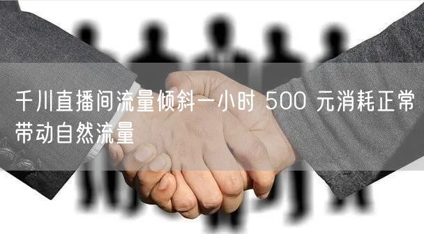 千川直播间流量倾斜一小时 500 元消耗