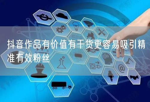 抖音作品有价值有干货更容易吸引精准有效粉