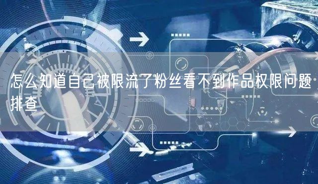 怎么知道自己被限流了粉丝看不到作品权限问