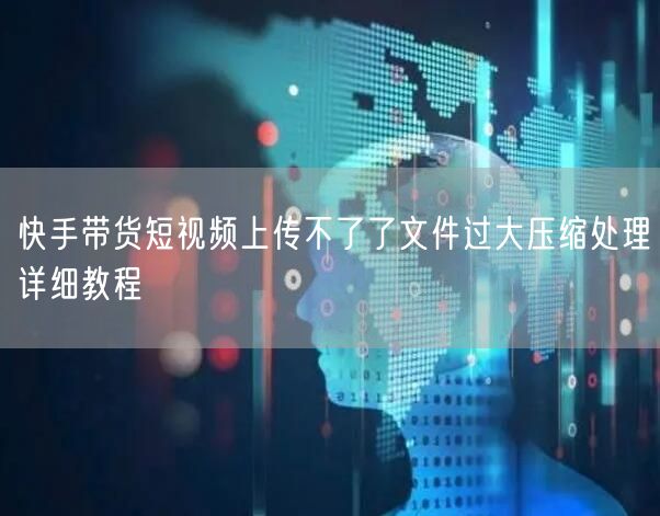 快手带货短视频上传不了了文件过大压缩处理