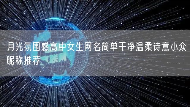 月光氛围感高中女生网名简单干净温柔诗意小