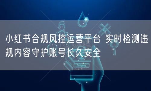 小红书合规风控运营平台 实时检测违规内容