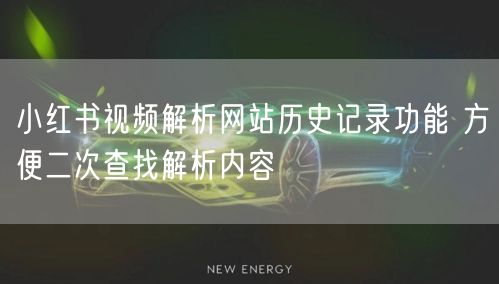 小红书视频解析网站历史记录功能 方便二次