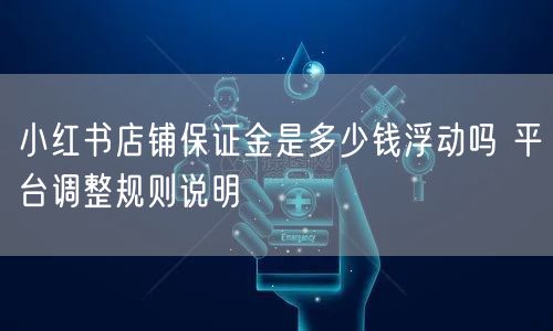 小红书店铺保证金是多少钱浮动吗 平台调整
