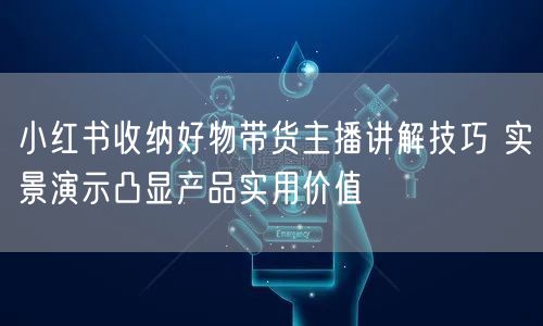 小红书收纳好物带货主播讲解技巧 实景演示