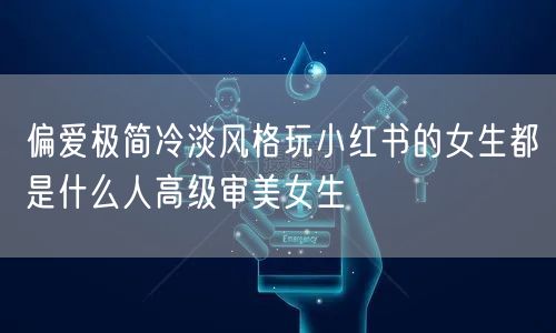偏爱极简冷淡风格玩小红书的女生都是什么人