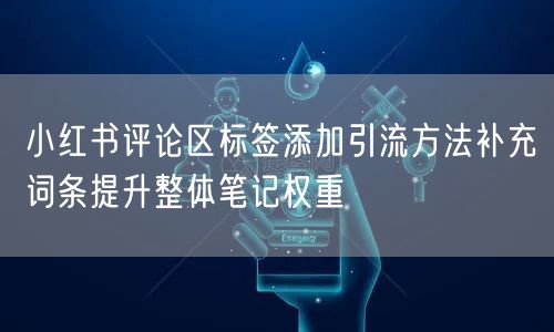 小红书评论区标签添加引流方法补充词条提升