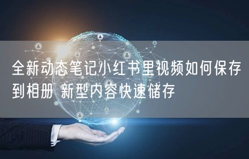 全新动态笔记小红书里视频如何保存到相册 