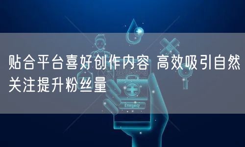 贴合平台喜好创作内容 高效吸引自然关注提