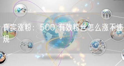 真实涨粉：500 有效粉丝怎么涨不违规