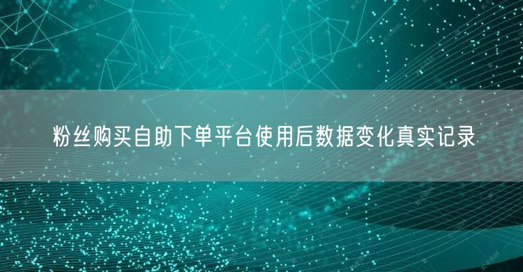 粉丝购买自助下单平台使用后数据变化真实记