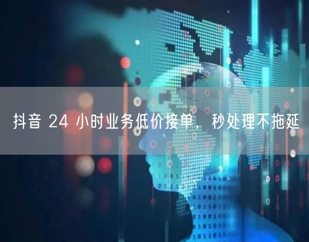 抖音 24 小时业务低价接单，秒处理不拖